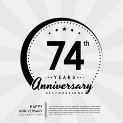 74th year anniversary design template. vector template illustration