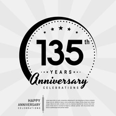 135th year anniversary design template. vector template illustration
