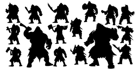 dwarf warrior silhouettes