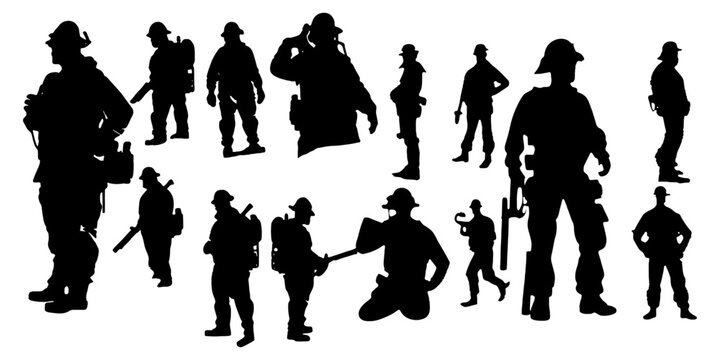fire man silhouettes