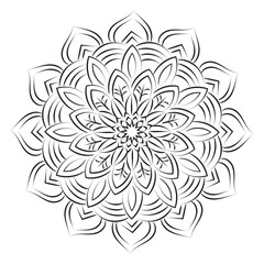 Vector Abstract Mandala Pattern. Mandala Retro hand drawn for print or use as poster, card, flyer, sticker or tattoo