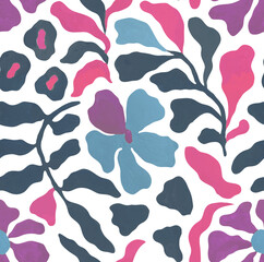Floral seamless pattern in a minimalist style