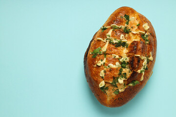 Tasty bakery product - garlic bread, homemade bread