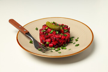 Concept of tasty food, cold dish - Vinaigrette salad