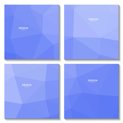 set of abstract blue geometric background with triangles for business