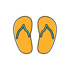 Doodle style flip flops vector design