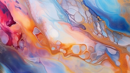 Alcohol ink colors translucent abstract multicolor . 