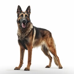 dog, german, shepherd, german shepherd, pet, animal, canine, breed, puppy, white, isolated, portrait, mammal, brown, cute, domestic, purebred, sheepdog, pedigreed, white background, studio, pedigree, 