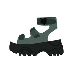 Sandals illustration in color cartoon style. Editable vector graphic design.