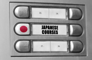 On the intercom there is a button with the flag of Japan and the inscription - Japanese language courses