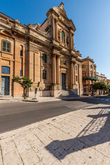 Obraz premium View of San Giovanni Cathedral in Ragusa, Sicily, Italy, Europe, World Heritage Site