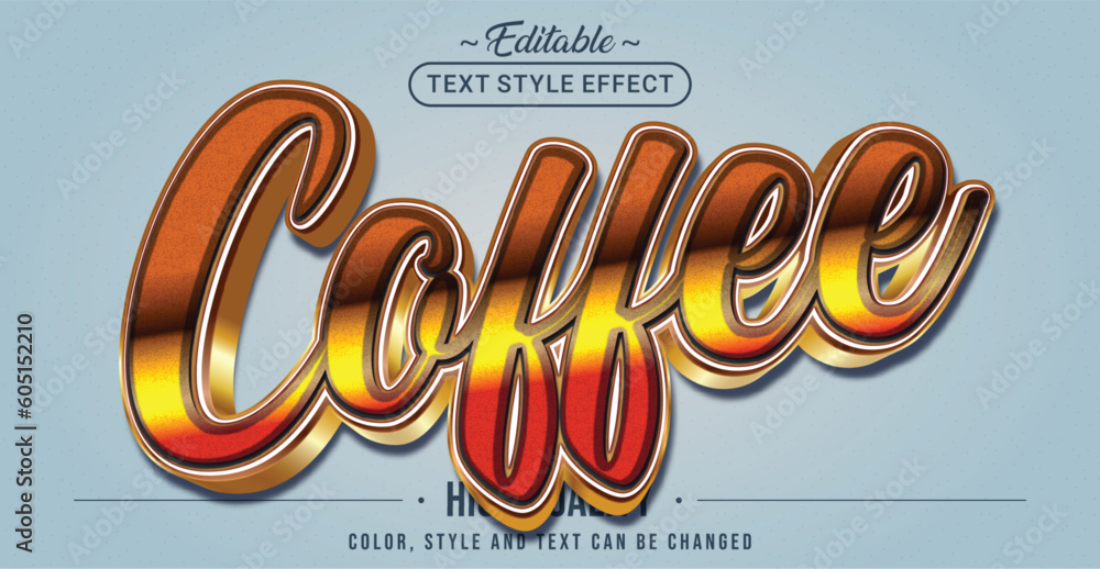 Poster Editable text style effect - Coffee text style theme.