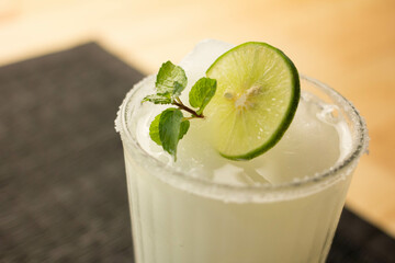 lemon juice in the glass