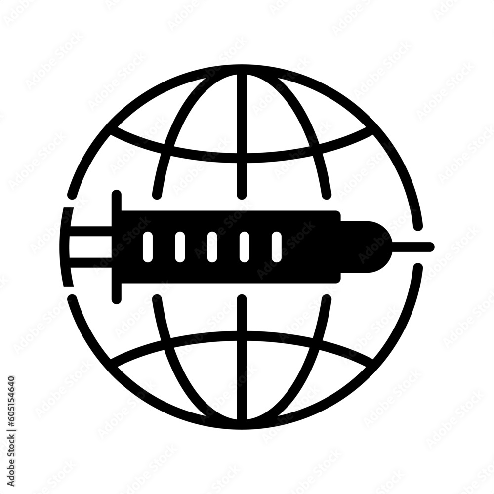 Poster solid vector icon for global health which can be used various design projects.