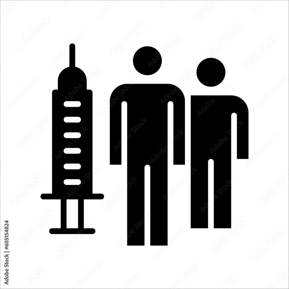 Poster solid vector icon for vaccination programme which can be used various design projects.