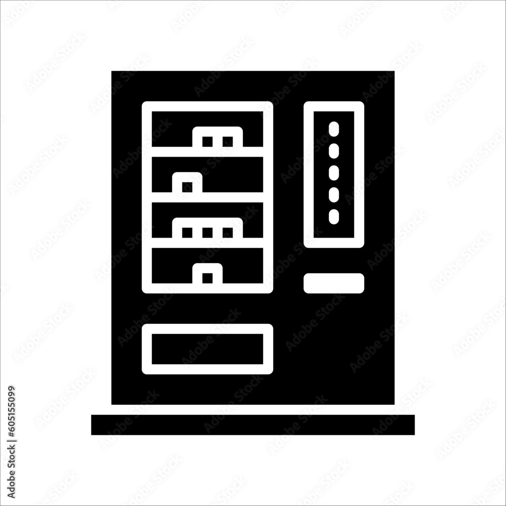 Poster solid vector icon for vending machine which can be used various design projects.