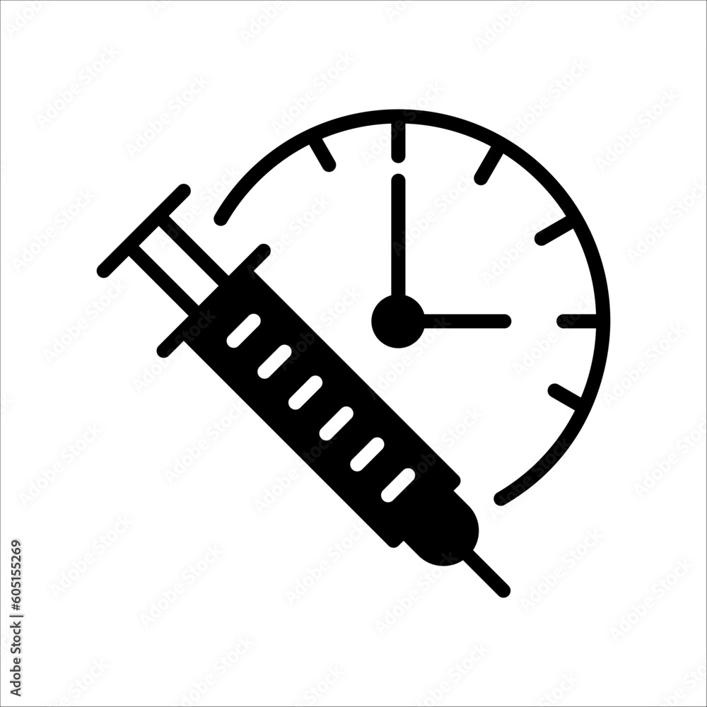 Poster solid vector icon for vaccination period which can be used various design projects.