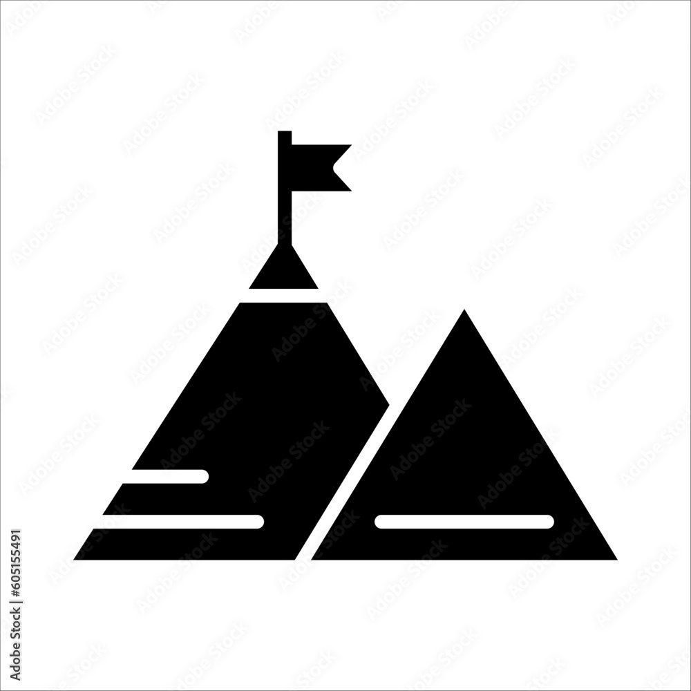 Aufkleber solid vector icon for mountain peak which can be used various design projects.