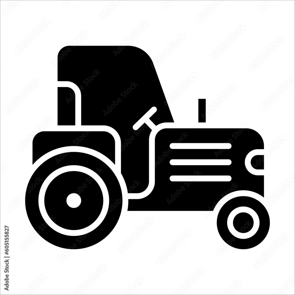 Poster solid vector icon for tractor which can be used various design projects.