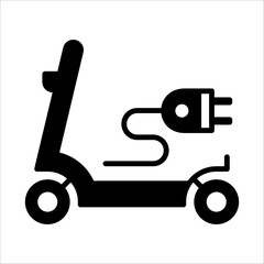 Solid vector icon for electric scooter which can be used various design projects.