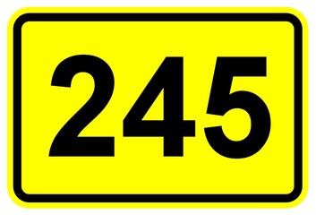 Illustration eines Bundesstraßenschildes der B 245 in Deutschland	