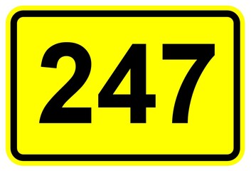 Illustration eines Bundesstraßenschildes der B 247 in Deutschland	