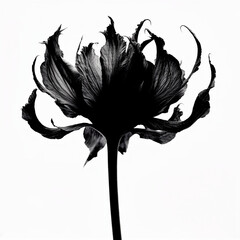 black flower on a white background created with Generative Ai technology