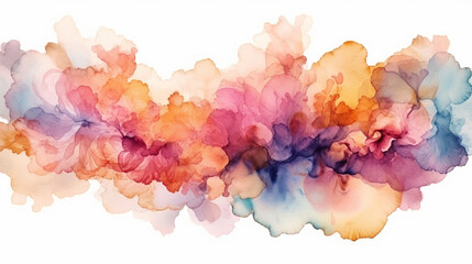 Beautiful wedding watercolor alcohol ink template on white background. Generative AI