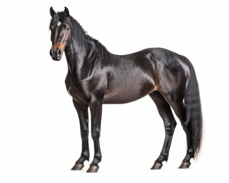 photo of Morgan stallion isolated on white background. Generative AI