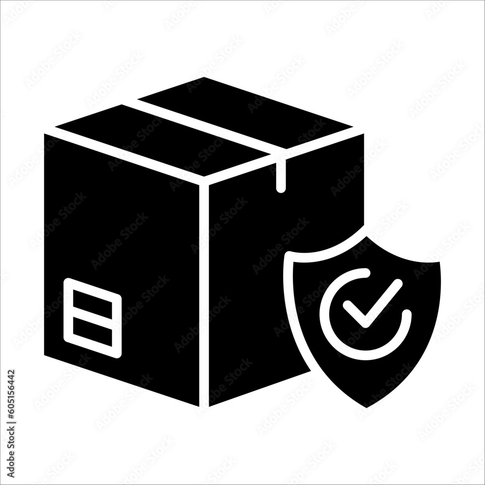 Poster solid vector icon for delivery insurance which can be used various design projects.