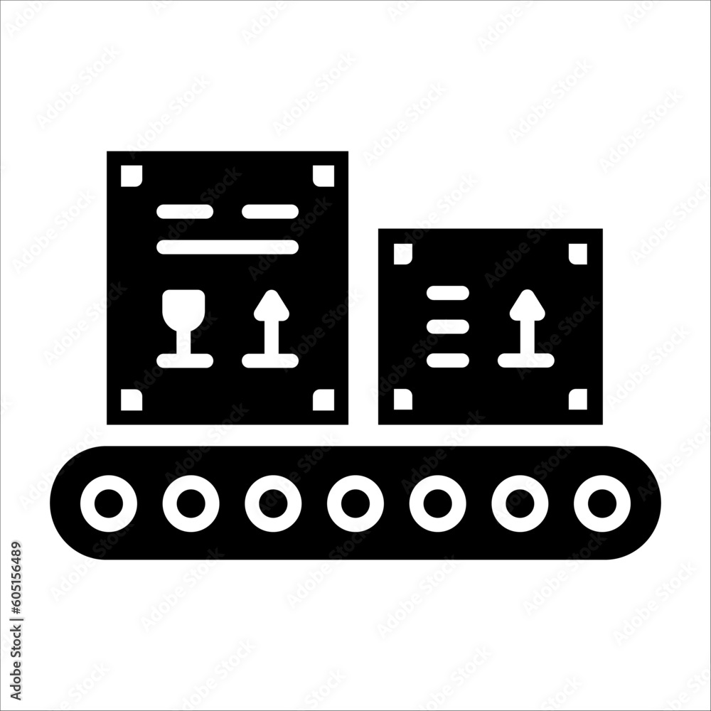 Aufkleber solid vector icon for conveyor belt which can be used various design projects.