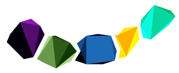 Abstract low poly stone design. Geometric 3d vector design element