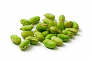 green peas on a white background created with Generative Ai technology