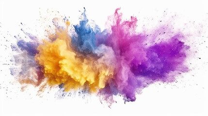 colored powder explosion on a white background. 