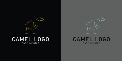 Fototapeta na wymiar Camel logo design modern minimalist style. Monoline style design