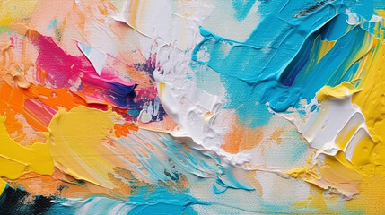 colorful modern artwork abstract paint strokes oil . Generative AI