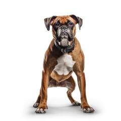 dog, boxer,  bulldog, animal, pet, white, isolated, puppy, boxer, canine, brown, breed, cute, english bulldog, mammal, portrait, purebred, domestic, adorable, bull, white background, sitting, studio, 