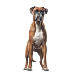 dog, boxer,  bulldog, animal, pet, white, isolated, puppy, boxer, canine, brown, breed, cute, english bulldog, mammal, portrait, purebred, domestic, adorable, bull, white background, sitting, studio, 