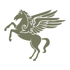 Pegasus simple vector with grey color