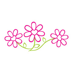 Simple three flower with pink colors