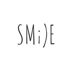smile typography with smiley vector 
