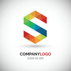 Fototapeta premium abstract geometric S letter logo 