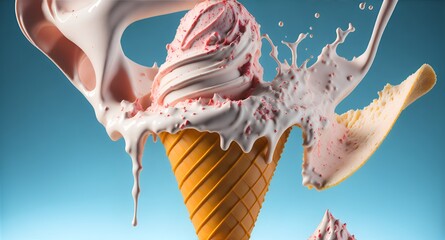 Obraz na płótnie Canvas ice cream on a white background