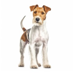 dog, pet, animal, puppy, terrier, white, jack, cute, isolated, fox terrier,  russell, canine, small, portrait, jack russell terrier, brown, mammal, domestic, studio, breed, young, looking, white backg