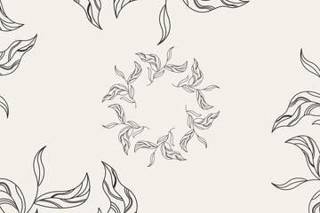 Illustration vector graphic of line art leaves, floral, plant. Good for logo, decoration, background, template