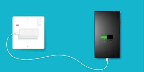 charge your mobile phone. vector illustration.