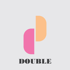 abstract logo design,double P logo