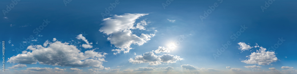 Canvas Prints seamless cloudy blue sky hdri 360 panorama view with zenith and beautiful clouds for use in 3d graph