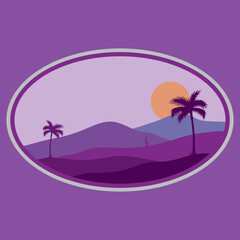 Fototapeta na wymiar Desert logo with minimalistic design