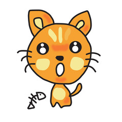 Cutycat22 cartoon kitten orange cat very naughty and mackerel fishbone lovely friend